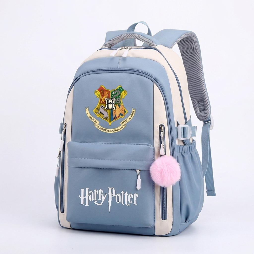 Harry Potter Print Adjustable Straps Multi-Compartment Kids Backpack