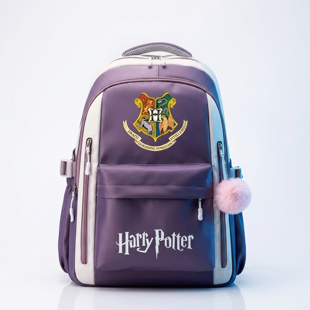 Harry Potter Print Adjustable Straps Multi-Compartment Kids Backpack