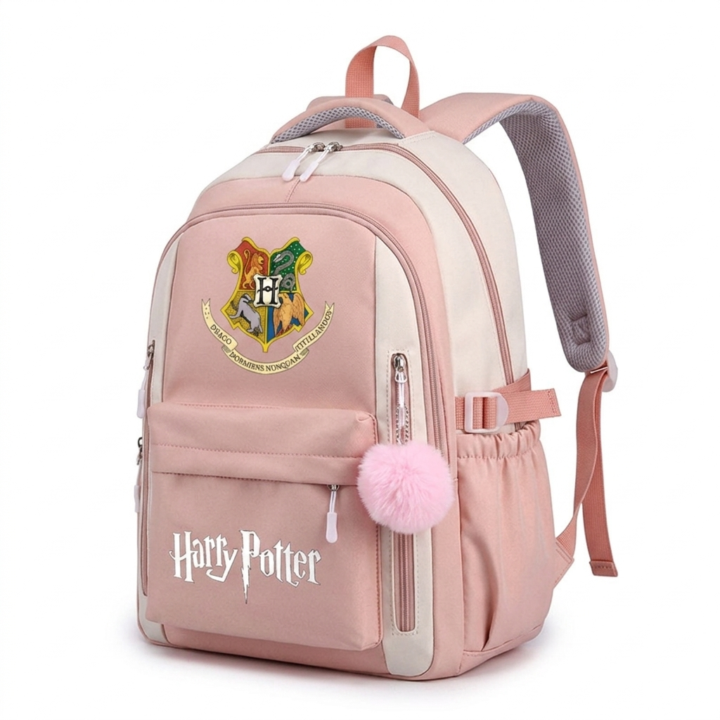 Harry Potter Print Adjustable Straps Multi-Compartment Kids Backpack