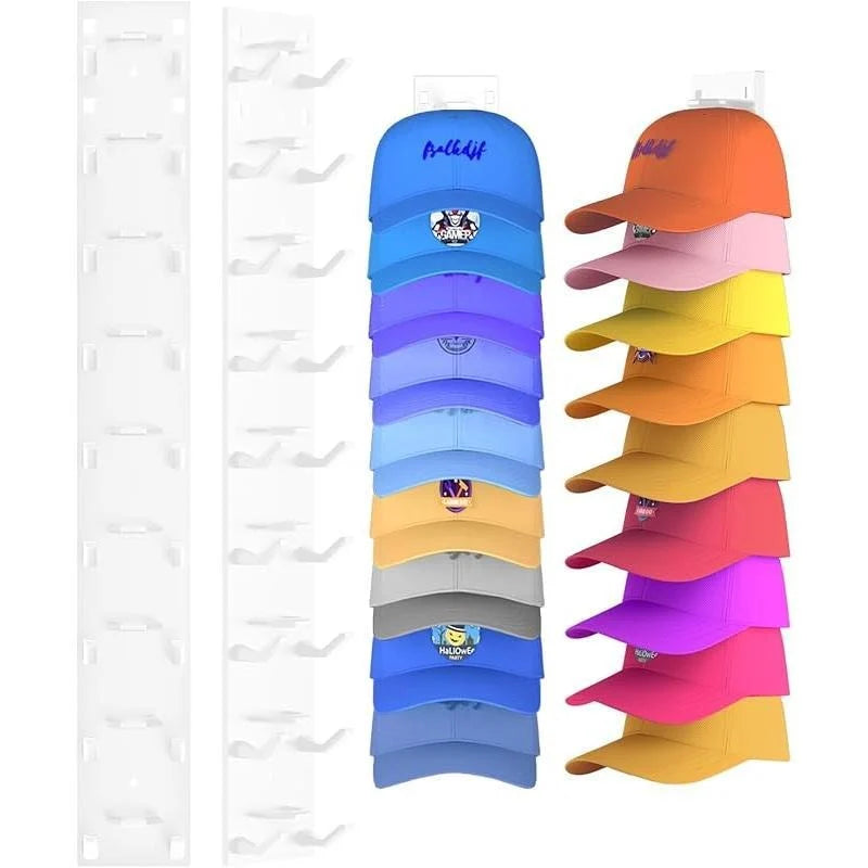 Hat Organizer Wall-Mounted Holds 9 Hats 2-Pack