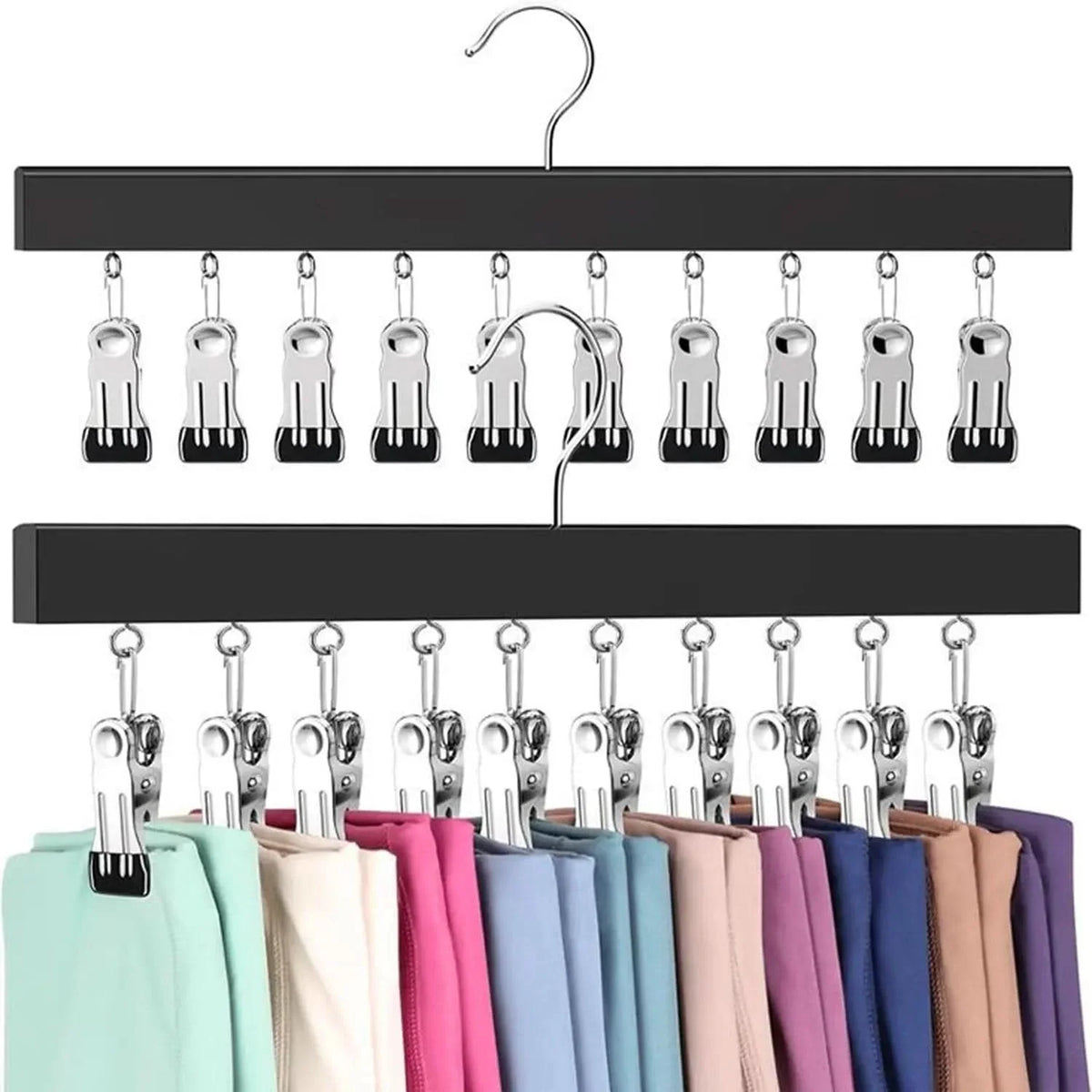 Hat Organizer Wooden Wall Display 12 Clips