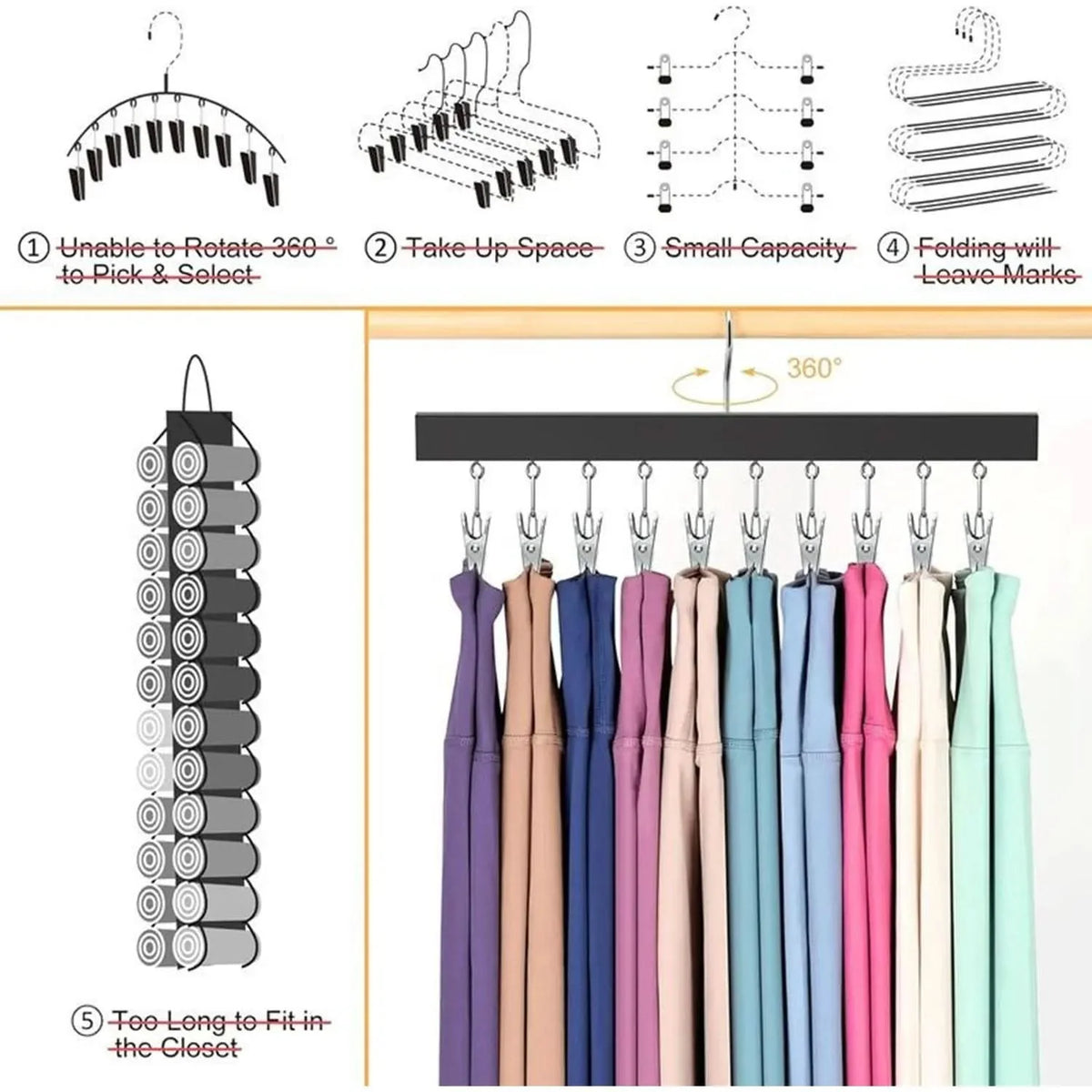 Hat Organizer Wooden Wall Display 12 Clips