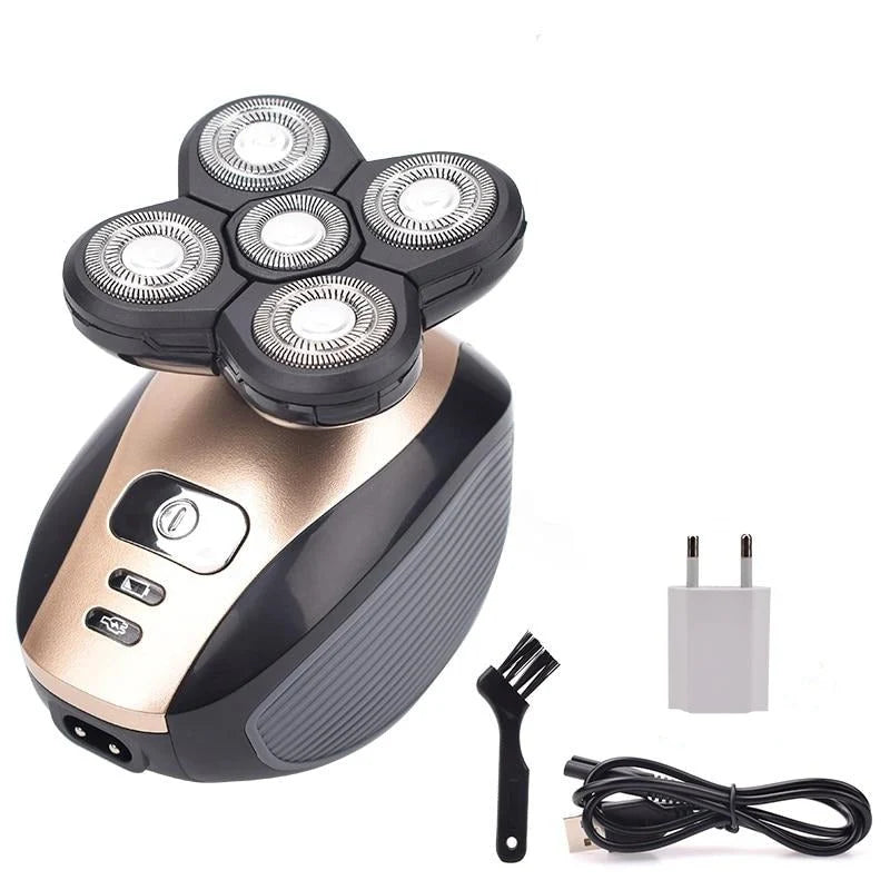 Head Shaver Five-Blade Flexible Waterproof & USB Rechargeable