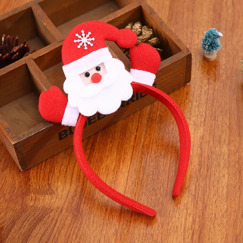 Headband Light-Up Santa Soft Fabric & Elastic Fit