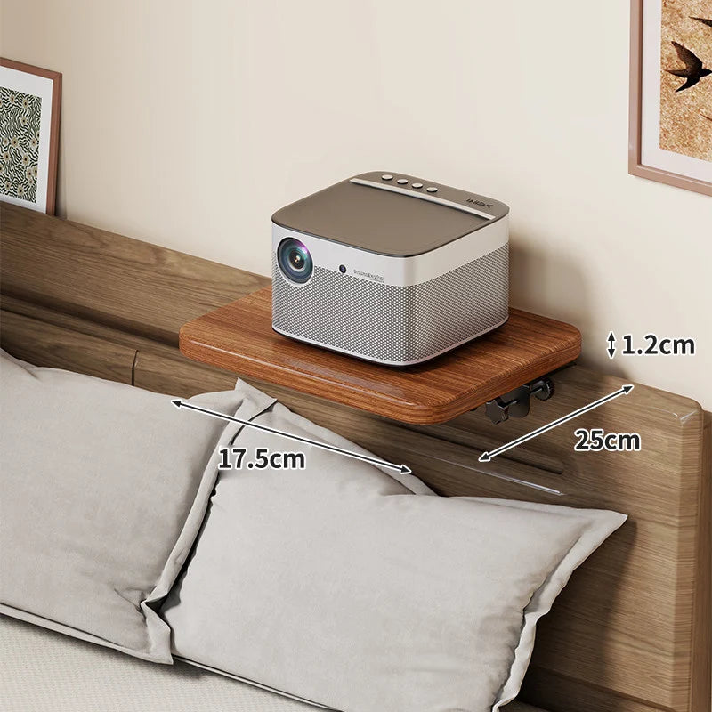 Headboard Shelf Clamp-On Non-Slip With Cable Channel