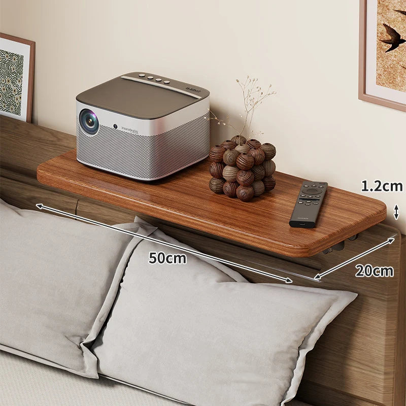 Headboard Shelf Clamp-On Non-Slip With Cable Channel