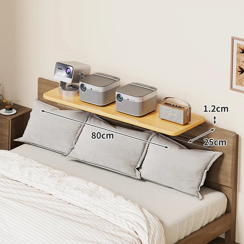 Headboard Shelf Clamp-On Non-Slip With Cable Channel