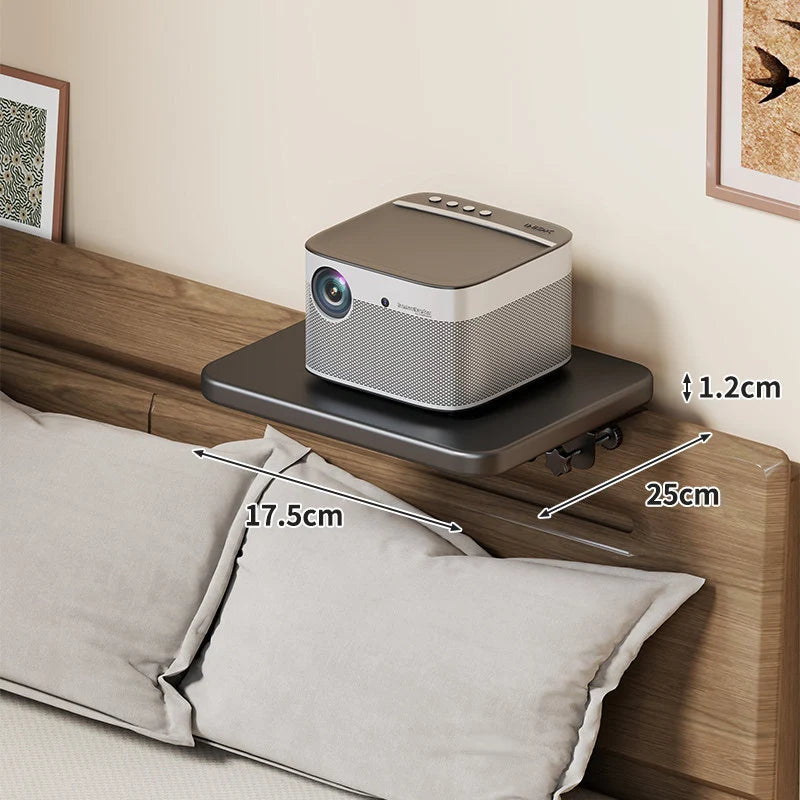 Headboard Shelf Clamp-On Non-Slip With Cable Channel