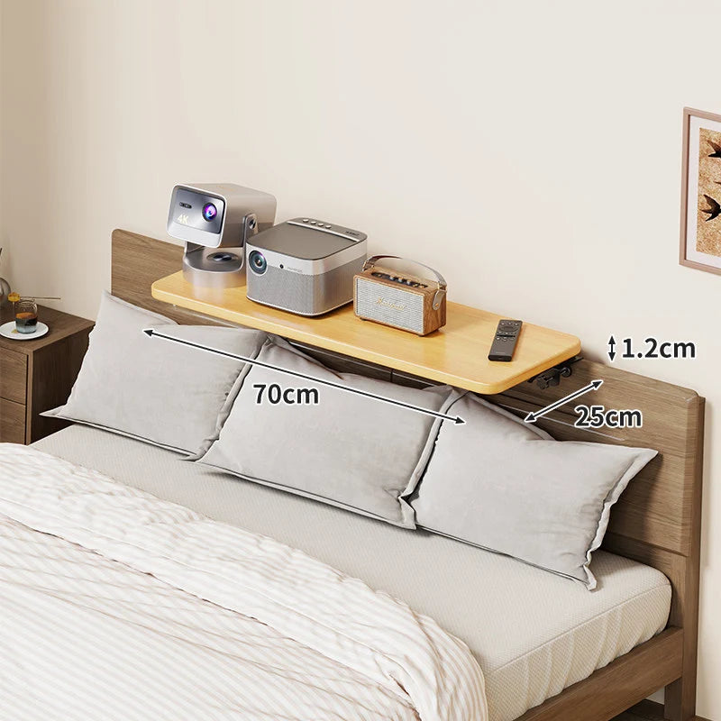 Headboard Shelf Clamp-On Non-Slip With Cable Channel