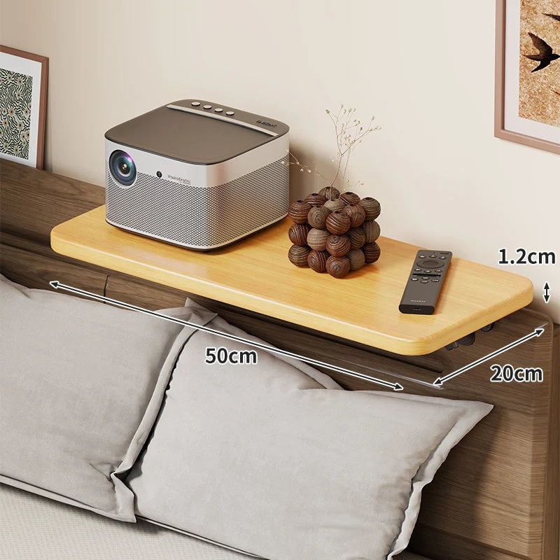 Headboard Shelf Clamp-On Non-Slip With Cable Channel