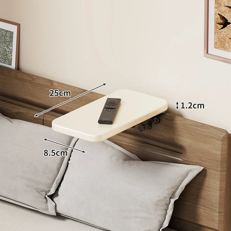 Headboard Shelf Clamp-On Non-Slip With Cable Channel
