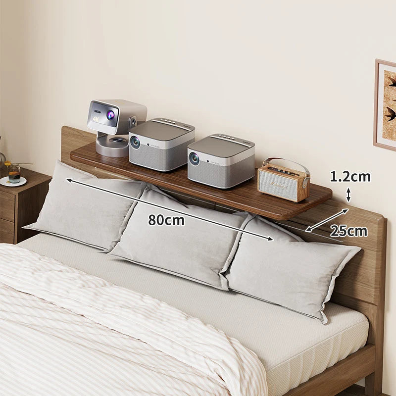 Headboard Shelf Slim Floating Design Hidden Brackets