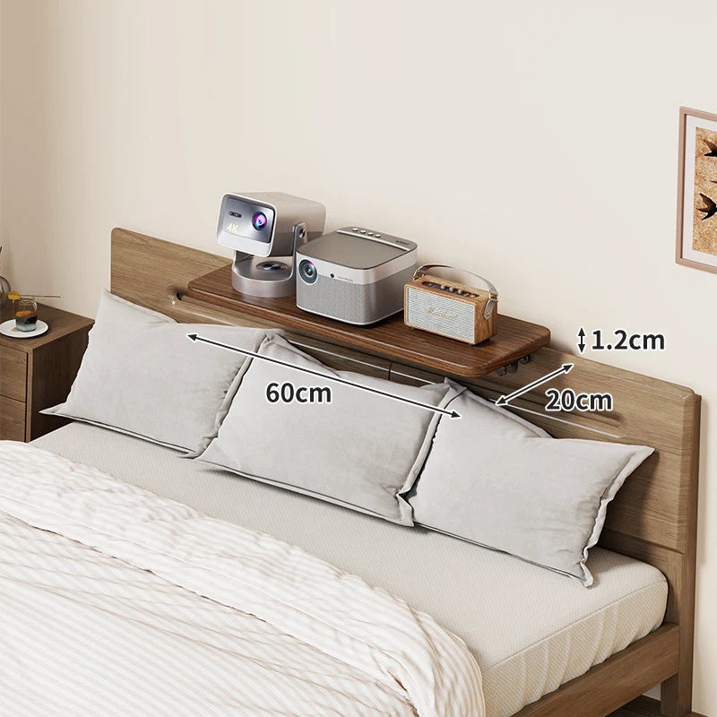 Headboard Shelf Slim Floating Design Hidden Brackets