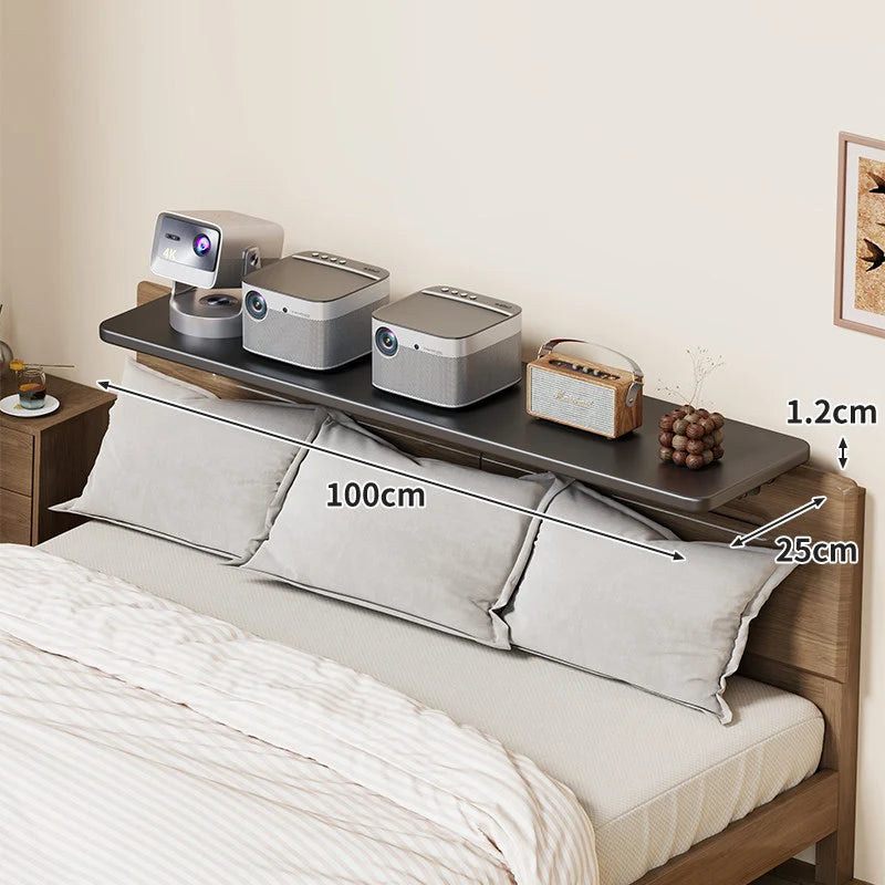 Headboard Shelf Slim Floating Design Hidden Brackets