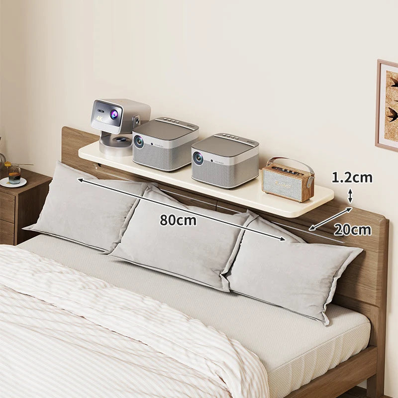 Headboard Shelf Slim Floating Design Hidden Brackets