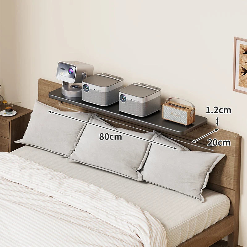 Headboard Shelf Slim Floating Design Hidden Brackets