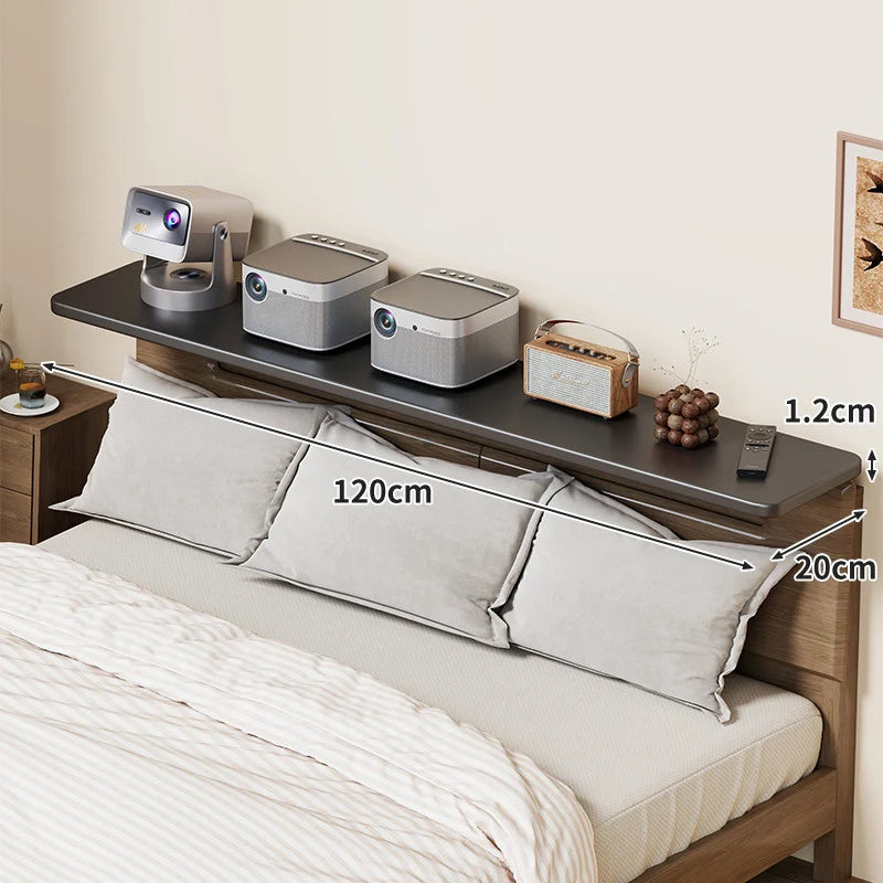 Headboard Shelf Slim Floating Design Hidden Brackets