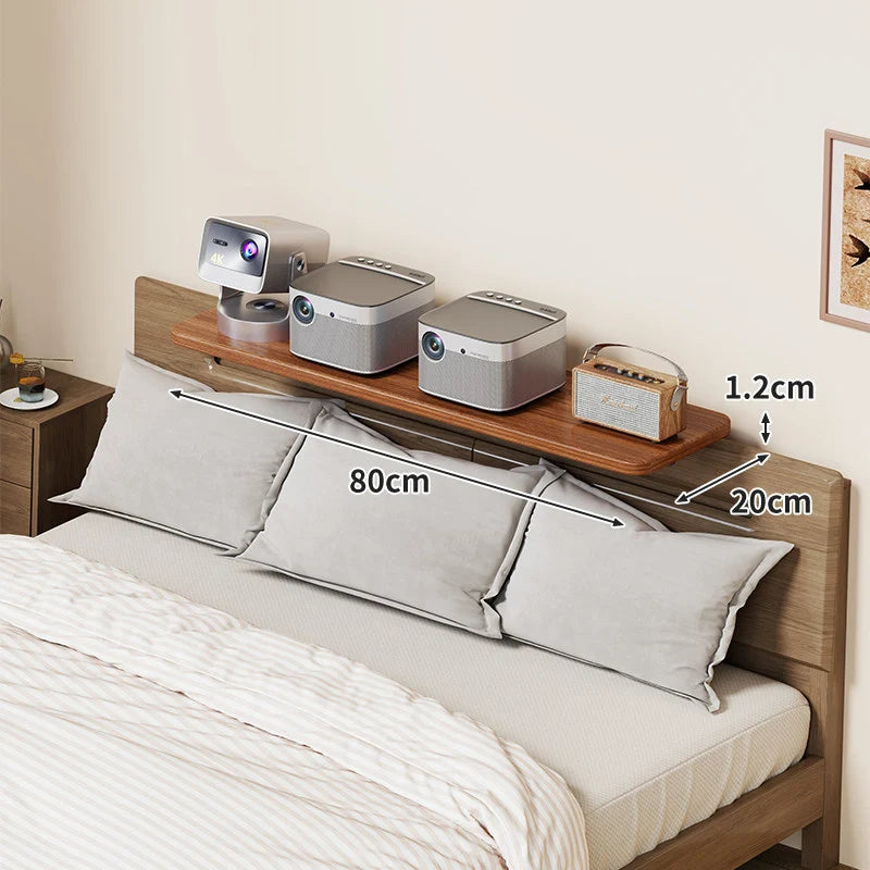 Headboard Shelf Slim Floating Design Hidden Brackets