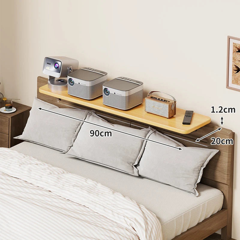 Headboard Shelf Slim Floating Design Hidden Brackets