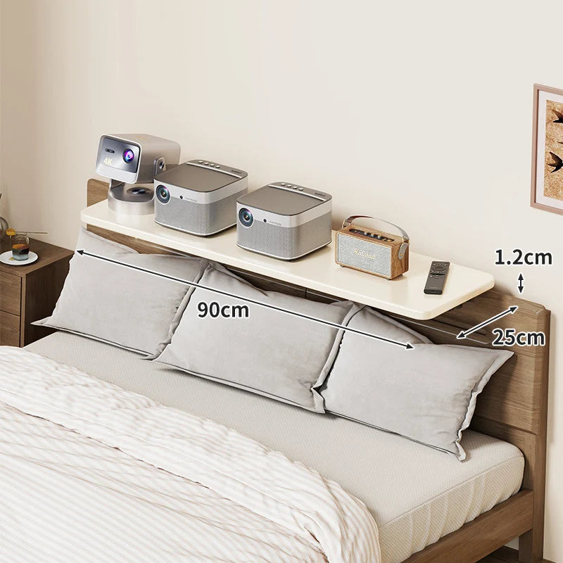 Headboard Shelf Slim Floating Design Hidden Brackets