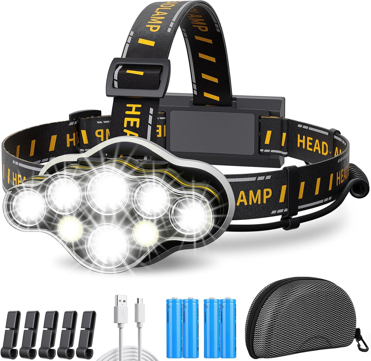 Headlamp Motion-Sensor Rechargeable 18000 Lumens