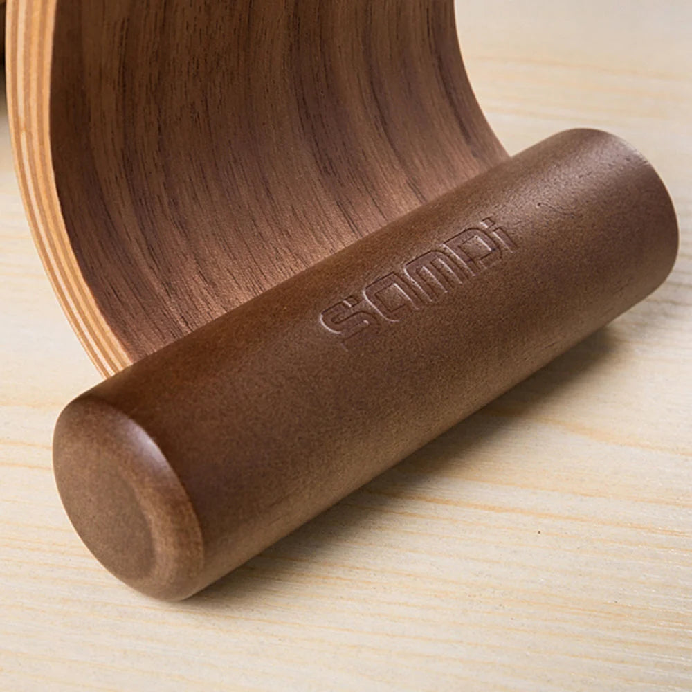 Headphone Stand Walnut Wood Non-Slip Base