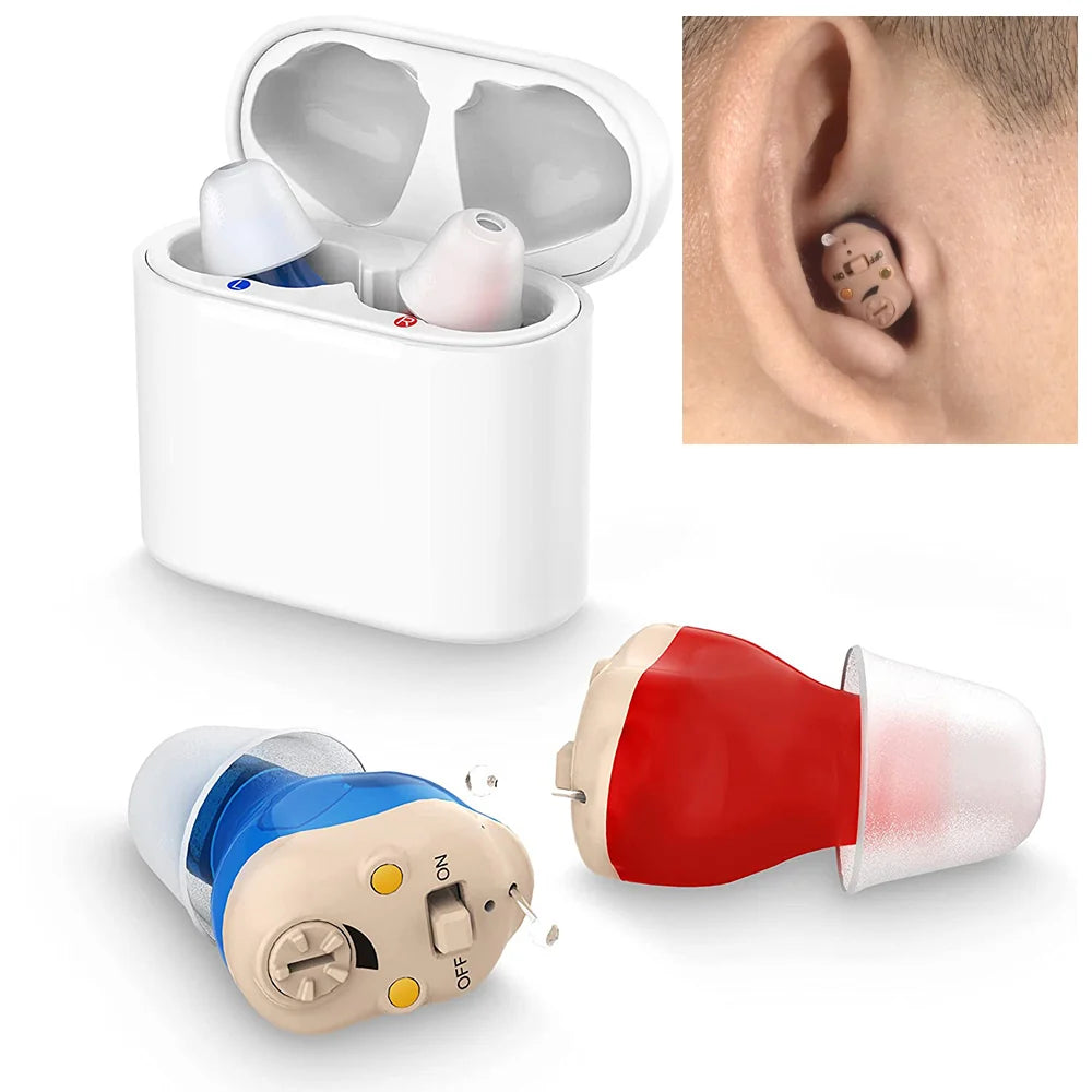 Hearing Aid Rechargeable Bluetooth Noise Cancellation 25-Hour Battery Life