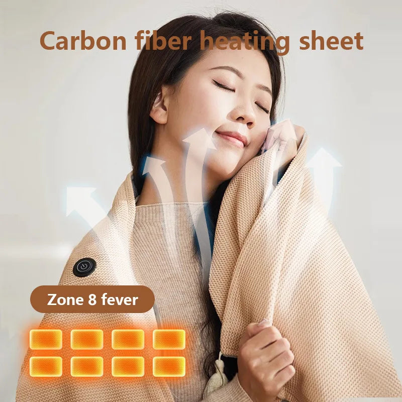 Heated Blanket USB-Powered Adjustable Heat 3 Settings Soft Fleece