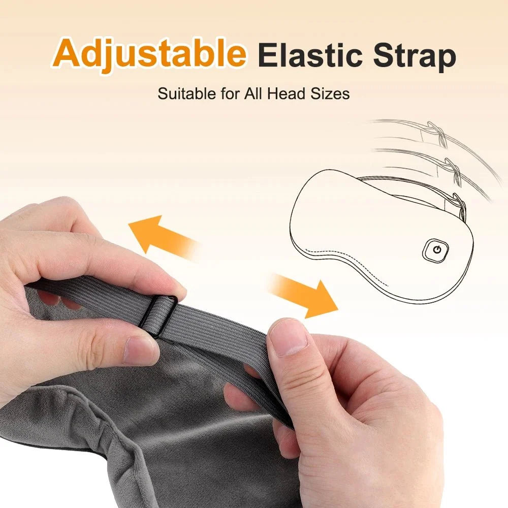 Heated Eye Mask Adjustable Warmth Complete Blackout Cordless Rechargeable