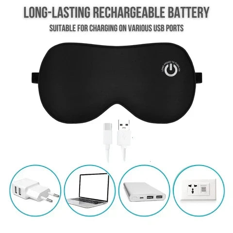 Heated Eye Mask Three Heat Settings USB Rechargeable Cordless