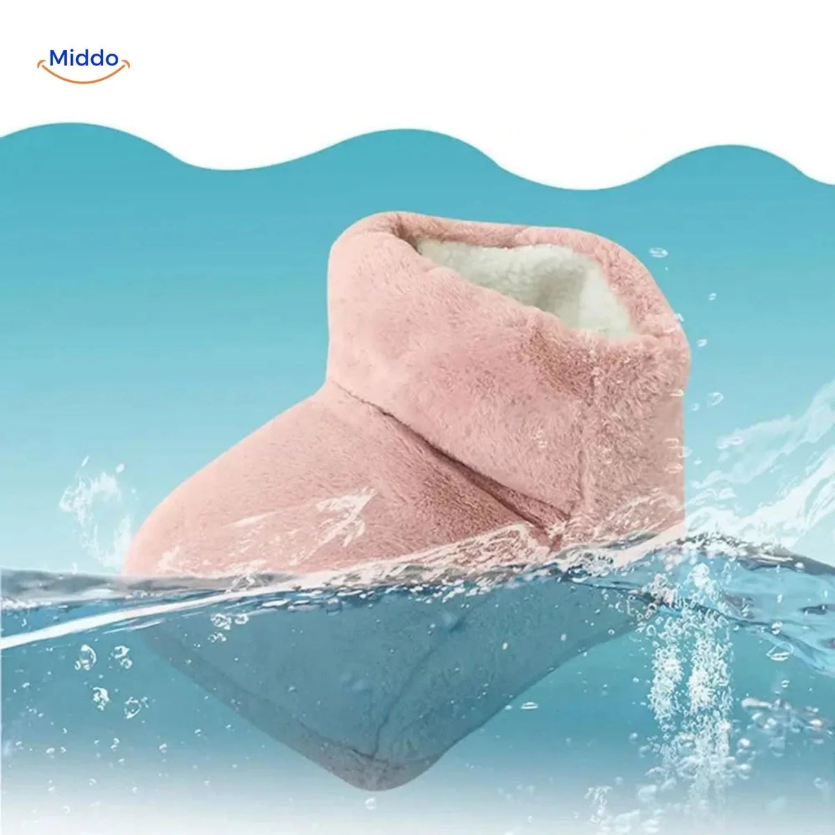 Heated Foot Warmer Slippers USB-Powered Faux Fur Non-Slip Sole