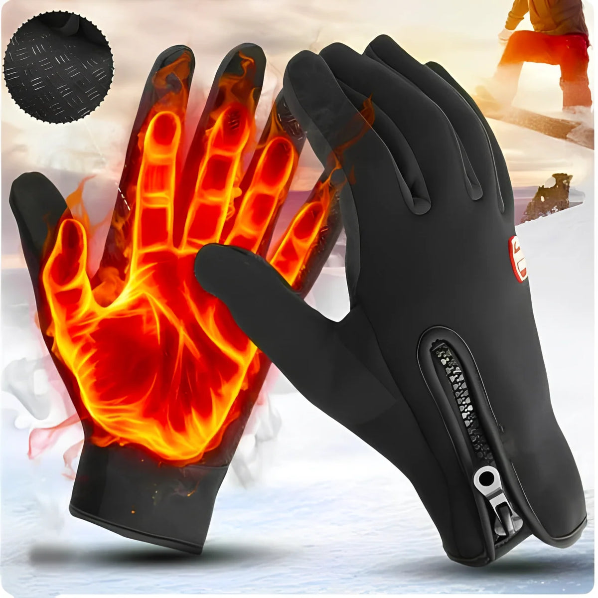 Heated Gloves Carbon Fiber Heating Touchscreen-Compatible Water-Repellent Windproof
