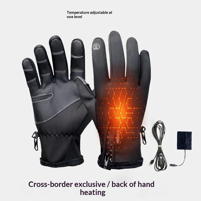 Heated Gloves USB-Powered Touchscreen-Compatible Non-Slip Grip
