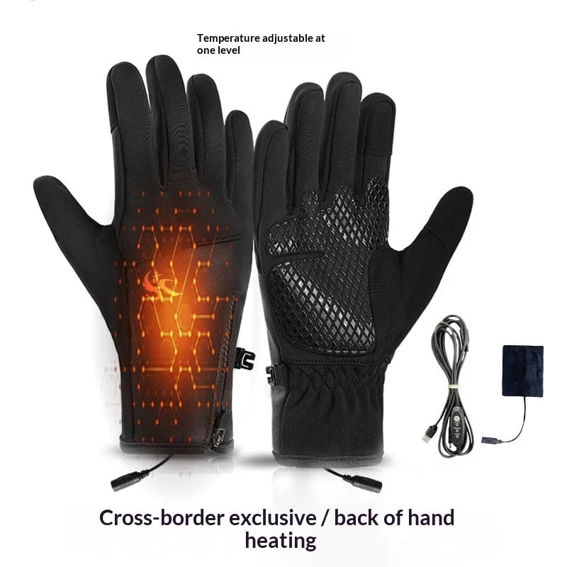 Heated Gloves USB-Powered Touchscreen-Compatible Non-Slip Grip