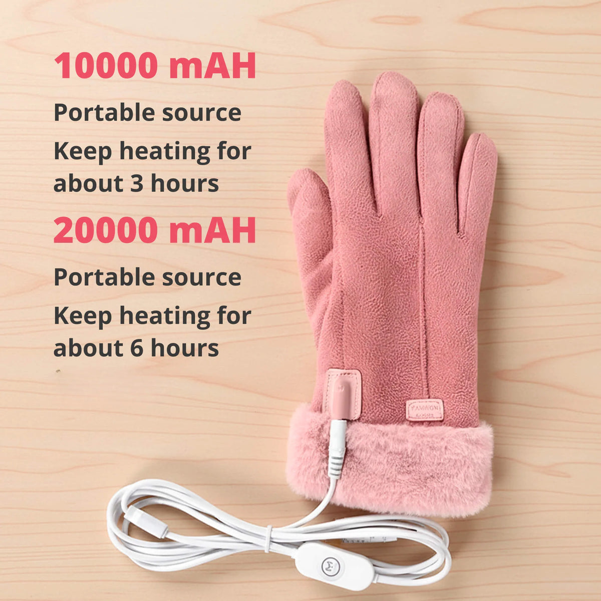 Heated Gloves USB-Rechargeable Waterproof Touchscreen-Compatible