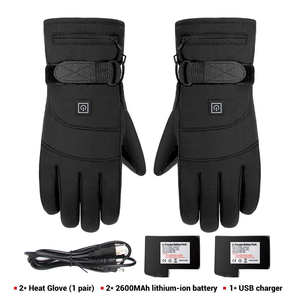 Heated Gloves Waterproof Touchscreen-Compatible Rechargeable