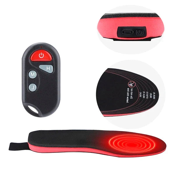 Heated Insoles Rechargeable Wireless Remote Slim & Breathable