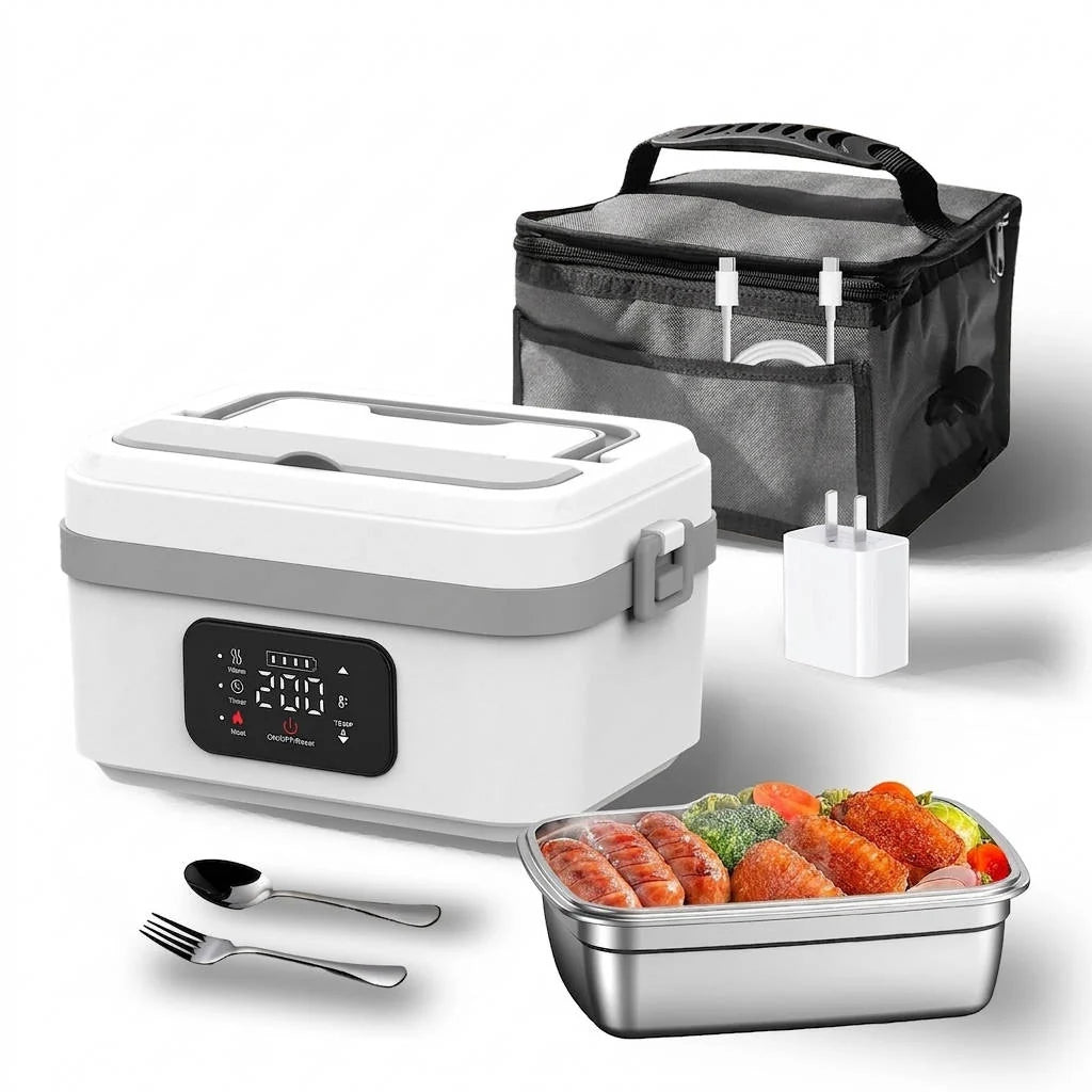 Heated Lunch Box Cordless 12000mAh Leak-Proof Stainless Steel