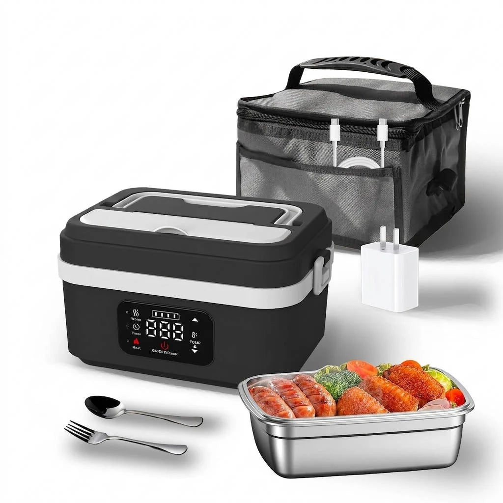 Heated Lunch Box Cordless 12000mAh Leak-Proof Stainless Steel