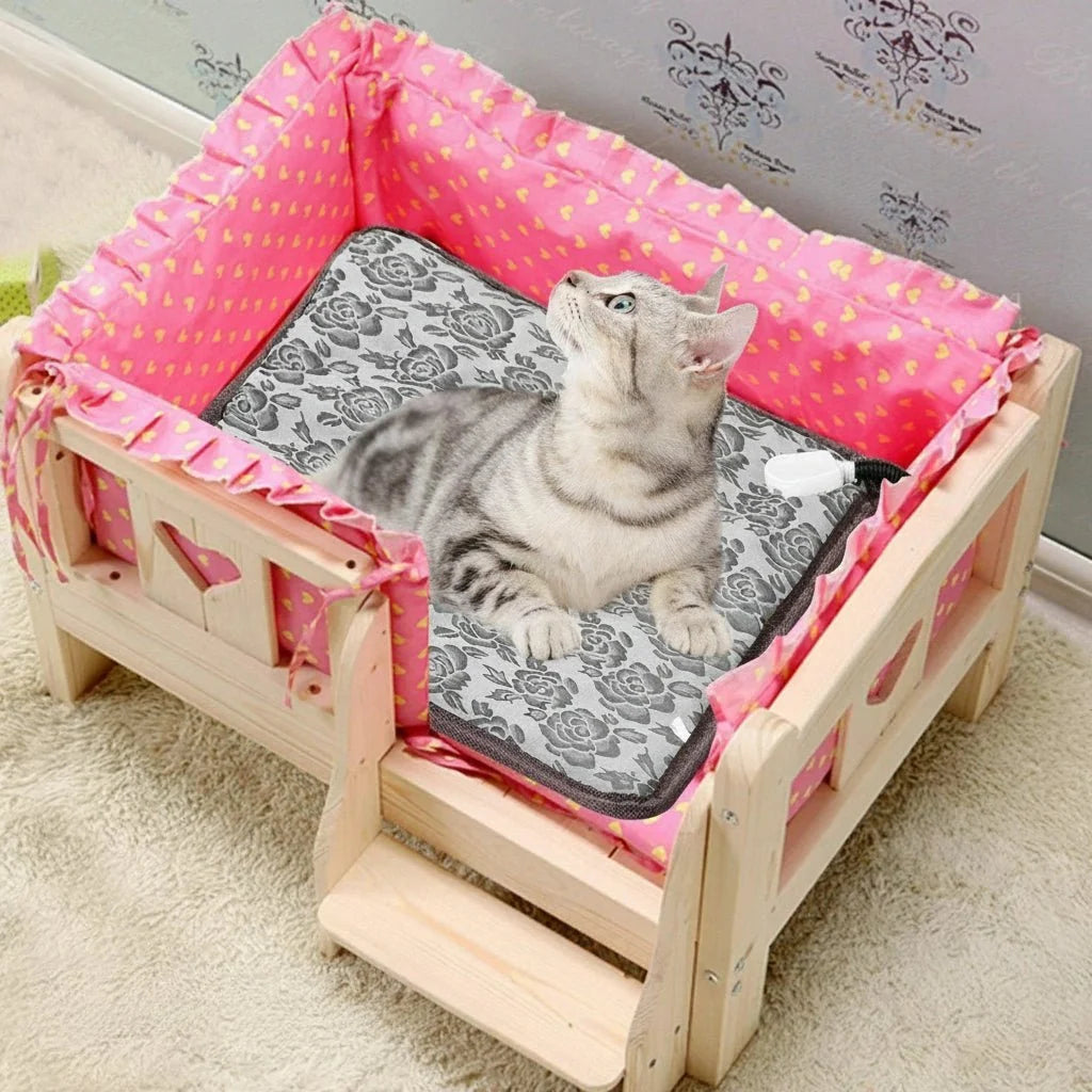 Heated Pet Mat Adjustable Temperature Waterproof Surface