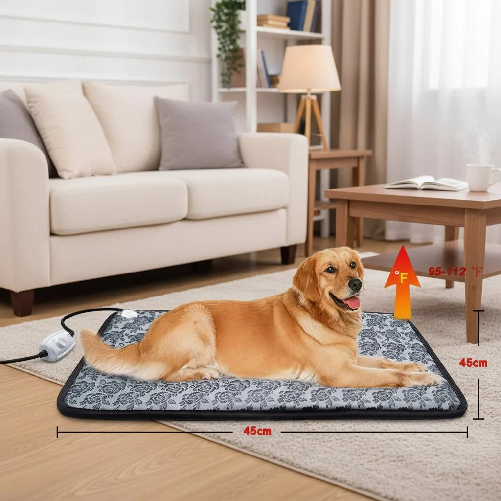 Heated Pet Mat Adjustable Temperature Waterproof Surface