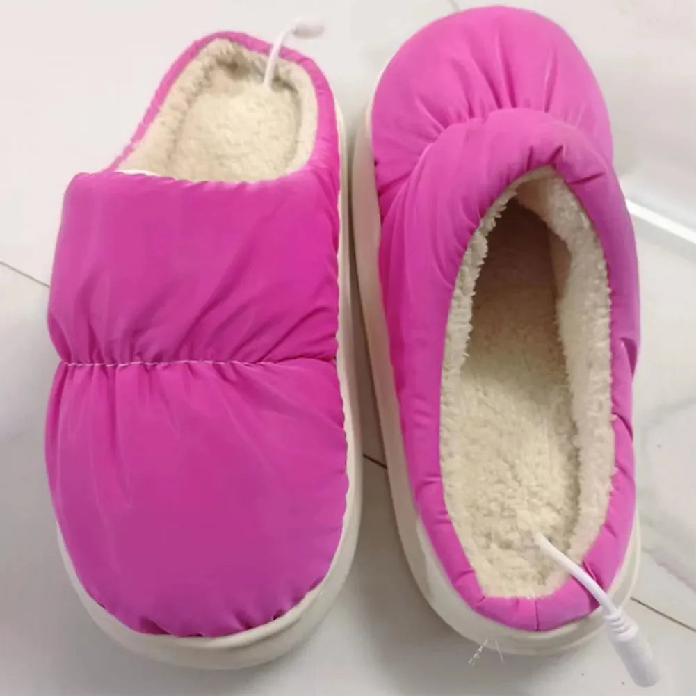 Heated Slippers USB-Powered Plush Lined Ergonomic Support
