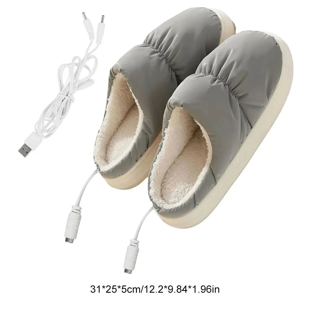 Heated Slippers USB-Powered Plush Lined Ergonomic Support
