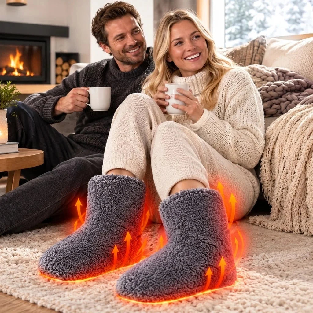Heated Slippers USB-Powered Washable Non-Slip Sole