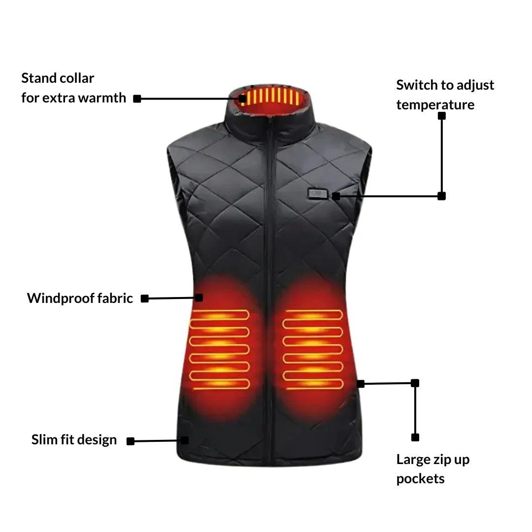 Heated Vest 9-Zone Heating 10-Hour Runtime
