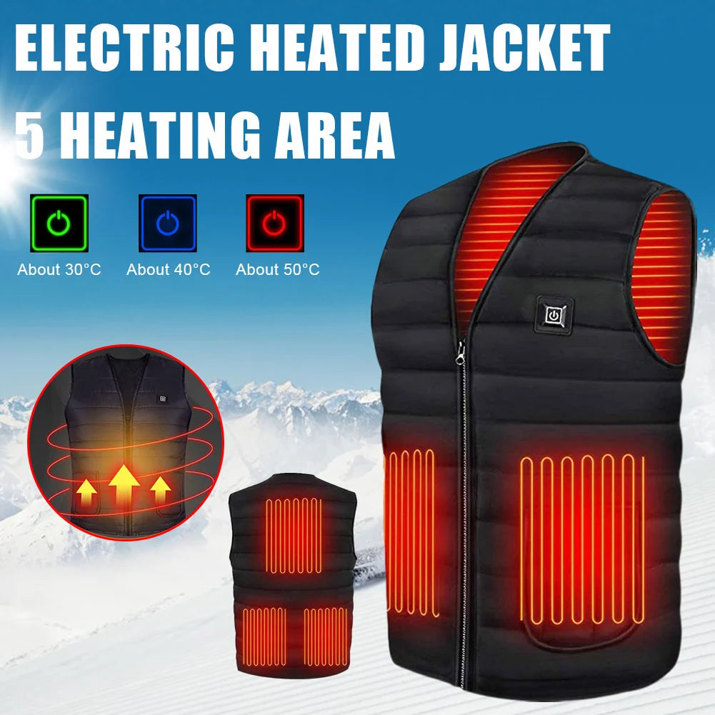 Heated Vest Five Heating Zones Three Settings
