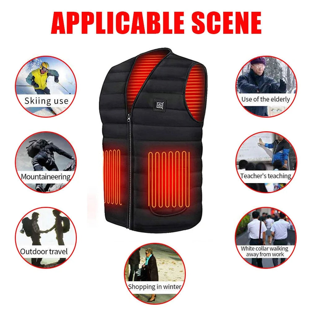 Heated Vest Five Heating Zones Three Settings