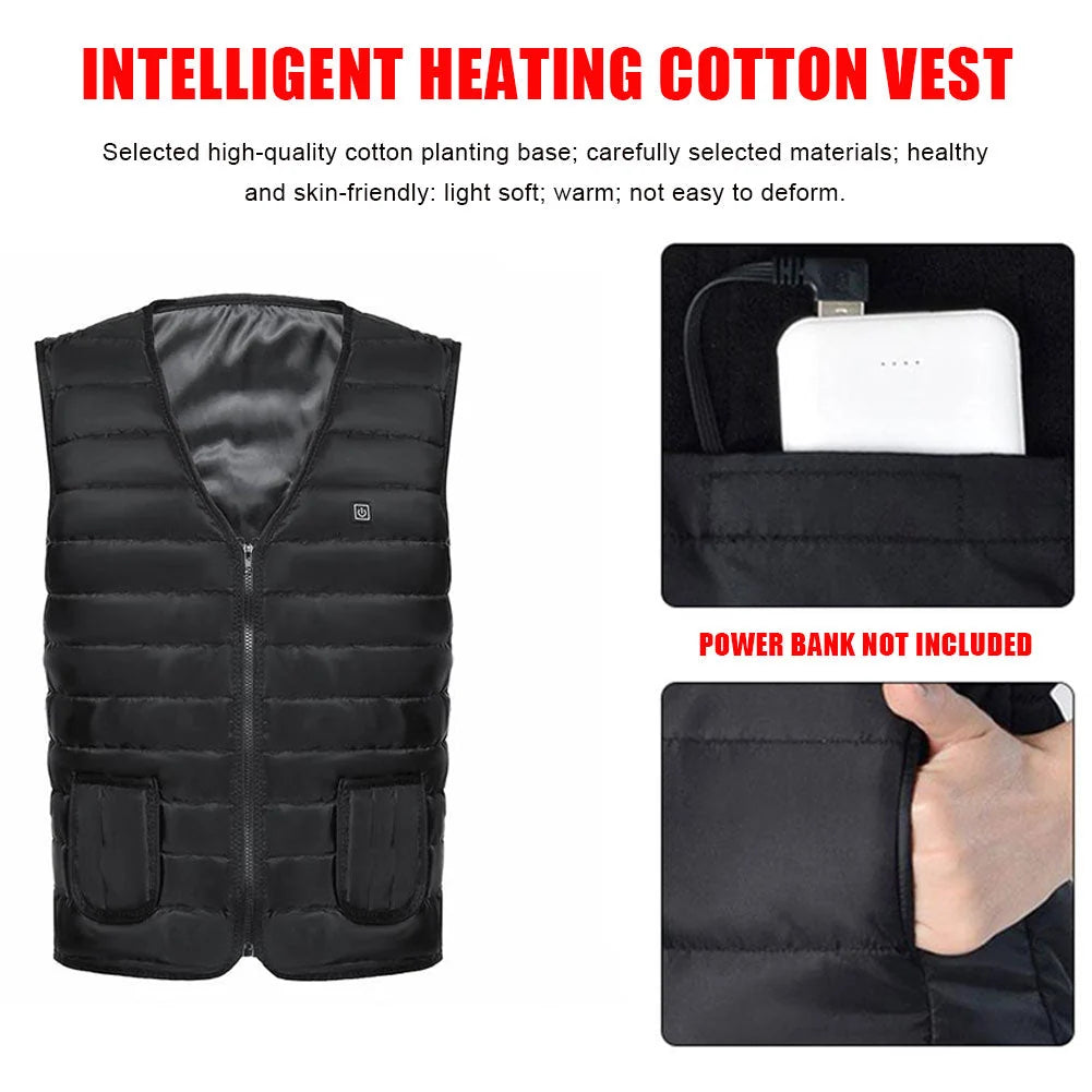 Heated Vest Five Heating Zones Three Settings