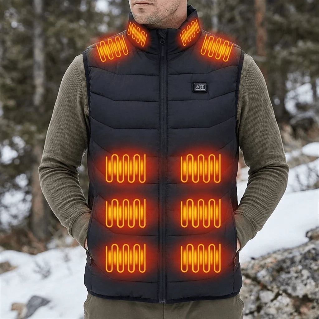 Heated Vest USB-Powered 28 Heating Zones Quilted Design