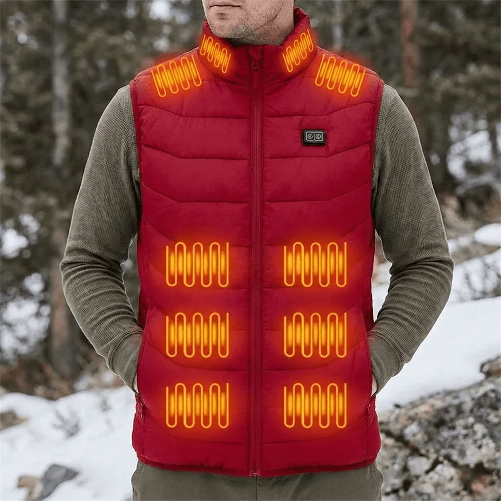 Heated Vest USB-Powered 28 Heating Zones Quilted Design